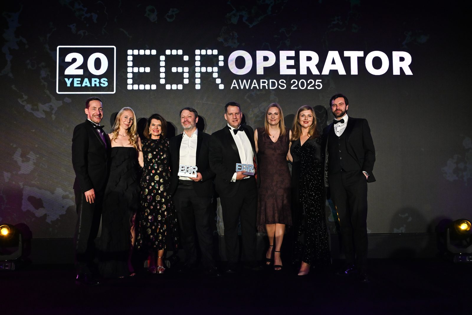 The Grandstand team celebrating an EGR Operator Award win
