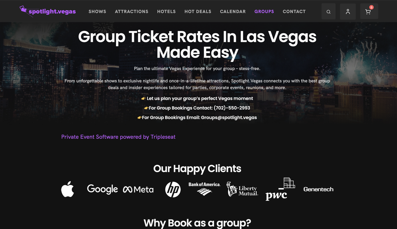 Spotlight.Vegas offers page